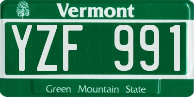 VT license plate YZF991