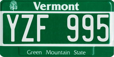 VT license plate YZF995