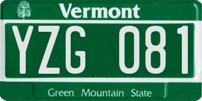 VT license plate YZG081