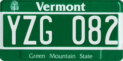 VT license plate YZG082