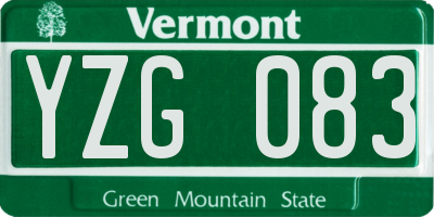 VT license plate YZG083