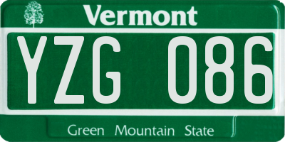 VT license plate YZG086
