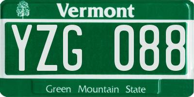 VT license plate YZG088
