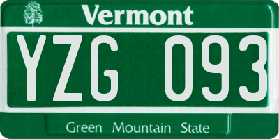 VT license plate YZG093