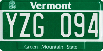 VT license plate YZG094