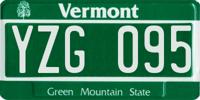 VT license plate YZG095