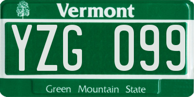 VT license plate YZG099