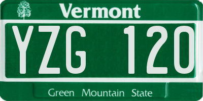 VT license plate YZG120