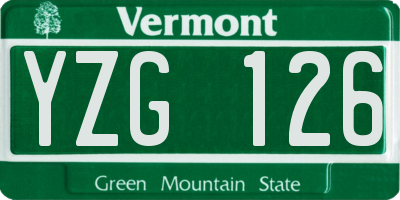 VT license plate YZG126