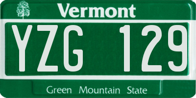 VT license plate YZG129