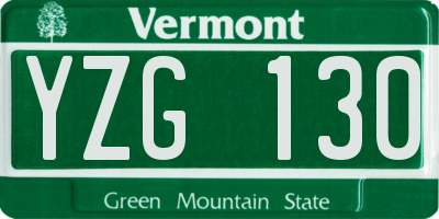 VT license plate YZG130