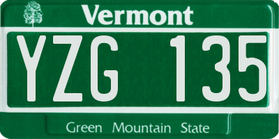 VT license plate YZG135