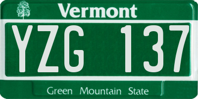 VT license plate YZG137