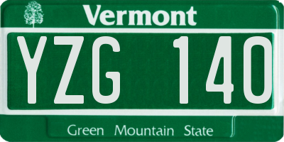 VT license plate YZG140