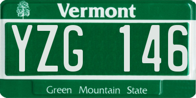 VT license plate YZG146