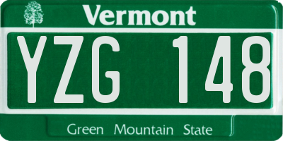 VT license plate YZG148