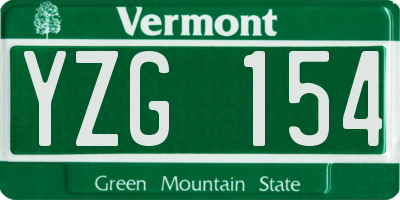 VT license plate YZG154