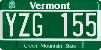 VT license plate YZG155