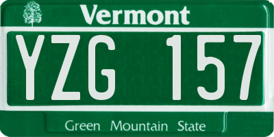 VT license plate YZG157