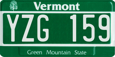 VT license plate YZG159
