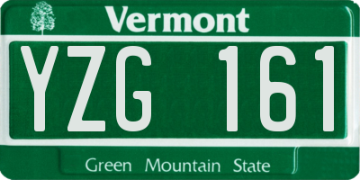 VT license plate YZG161