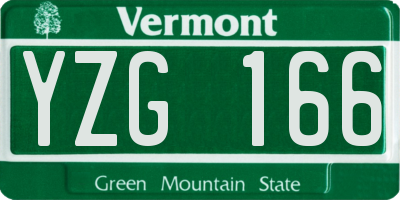 VT license plate YZG166