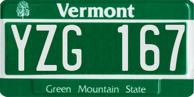 VT license plate YZG167