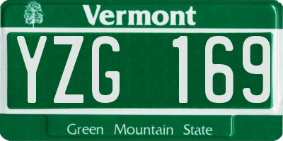 VT license plate YZG169
