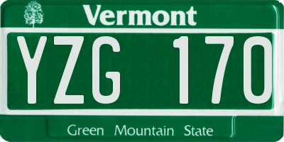 VT license plate YZG170