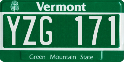 VT license plate YZG171