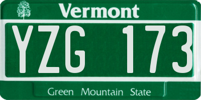 VT license plate YZG173