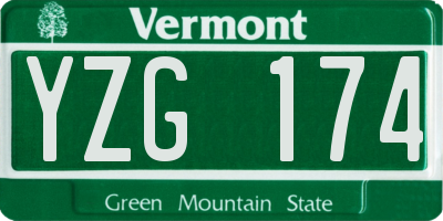 VT license plate YZG174