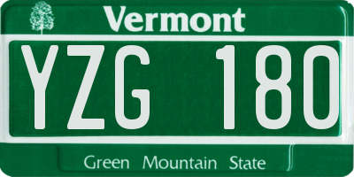 VT license plate YZG180