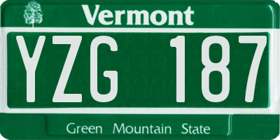 VT license plate YZG187