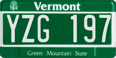 VT license plate YZG197