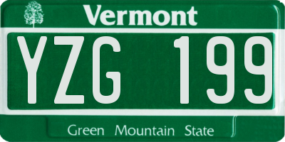 VT license plate YZG199