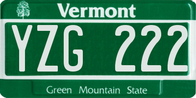 VT license plate YZG222