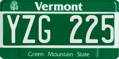 VT license plate YZG225