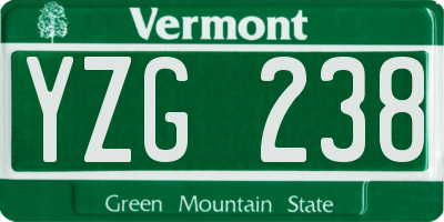 VT license plate YZG238