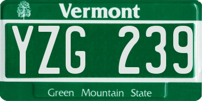 VT license plate YZG239