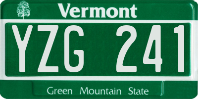 VT license plate YZG241