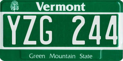 VT license plate YZG244