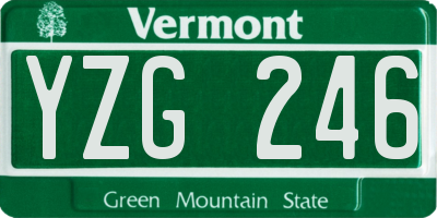 VT license plate YZG246
