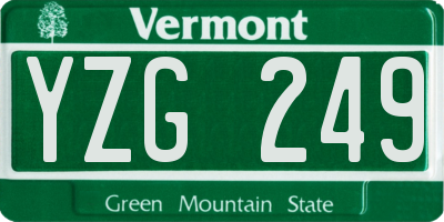 VT license plate YZG249