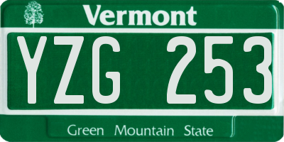 VT license plate YZG253