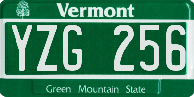 VT license plate YZG256
