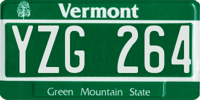 VT license plate YZG264