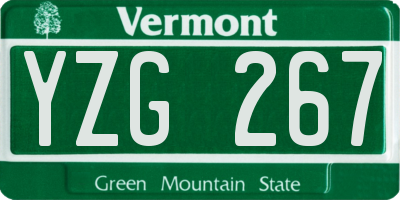 VT license plate YZG267