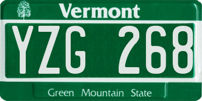 VT license plate YZG268