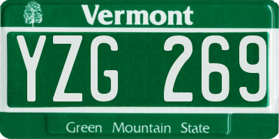 VT license plate YZG269